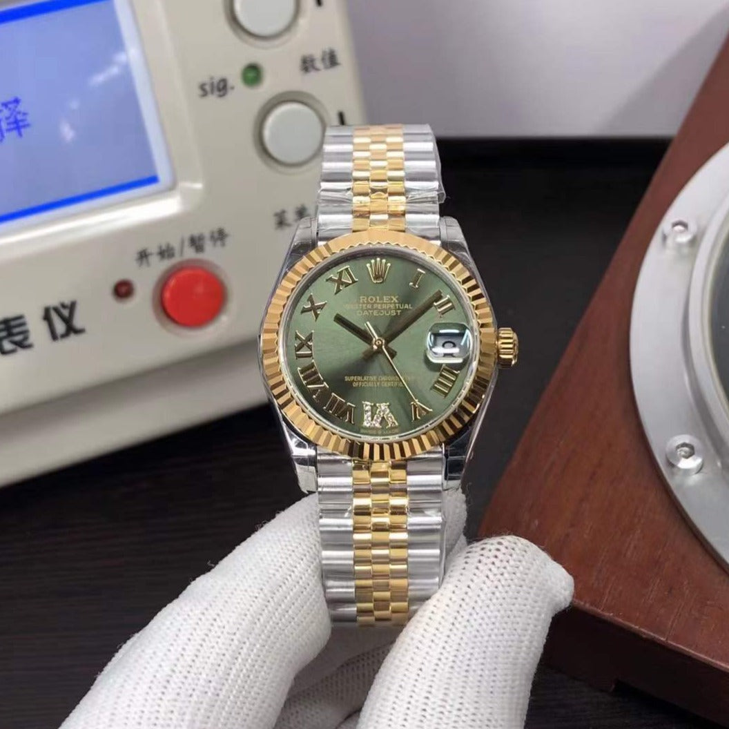 rolex datejust 31 gold bezel