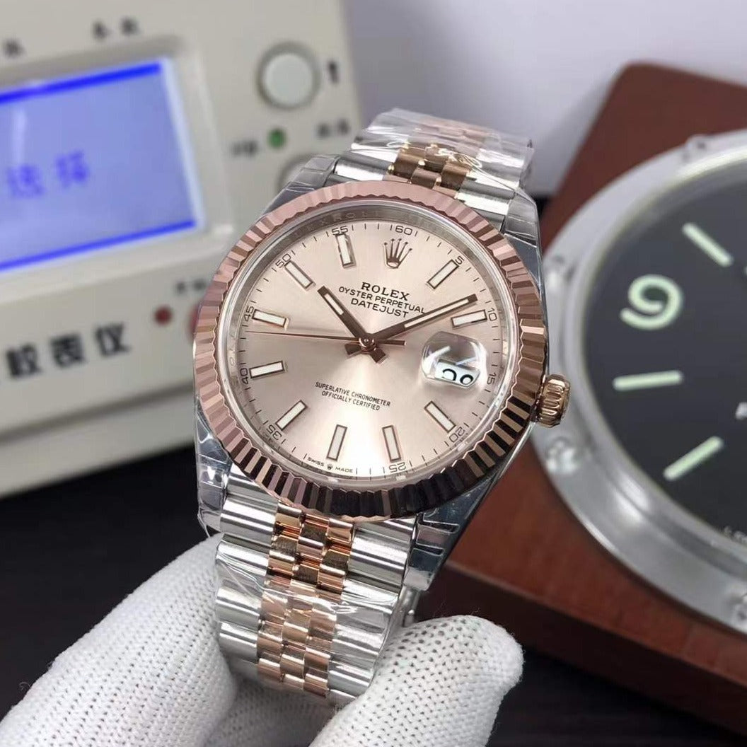 datejust 41 rose gold steel jubilee