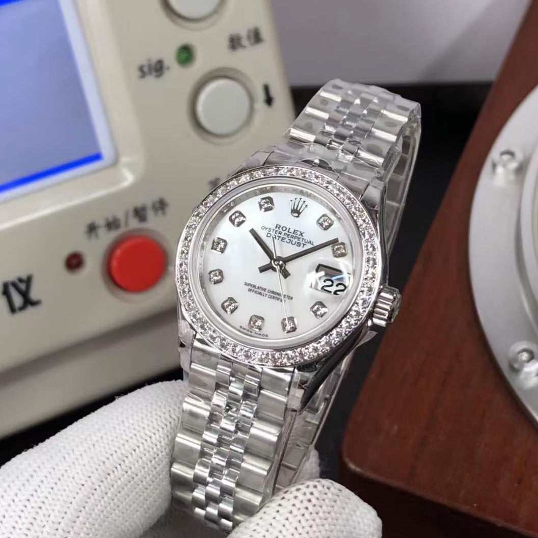 lady-datejust 28 steel and white gold