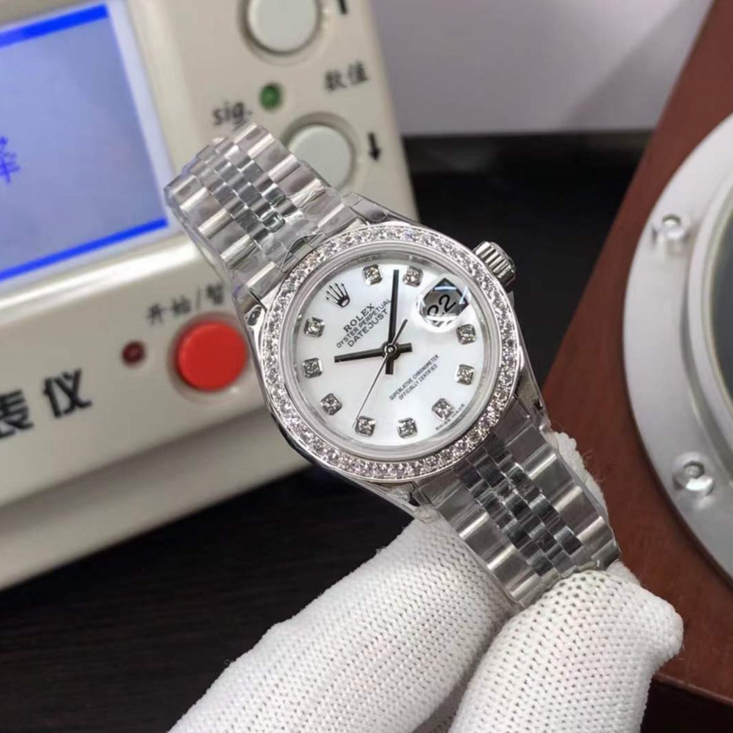 lady-datejust 28 steel and white gold