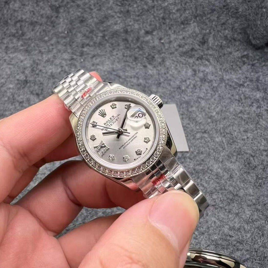 lady-datejust 28 steel and white gold