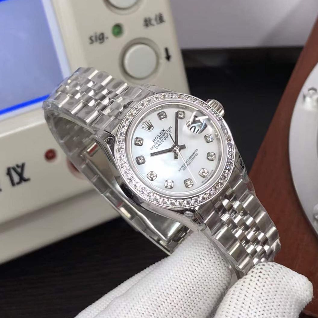 lady-datejust 28 steel and white gold