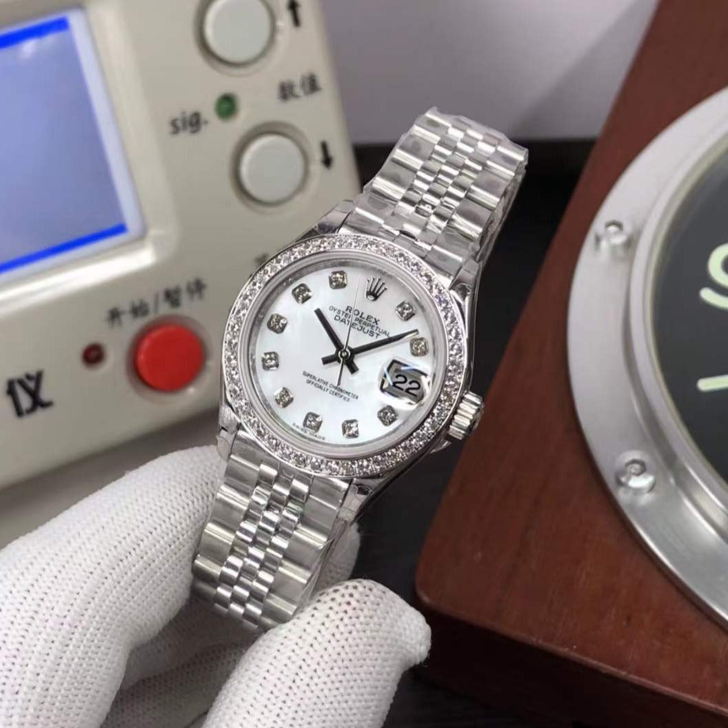 lady-datejust 28 steel and white gold