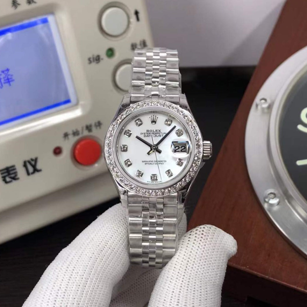 lady-datejust 28 steel and white gold