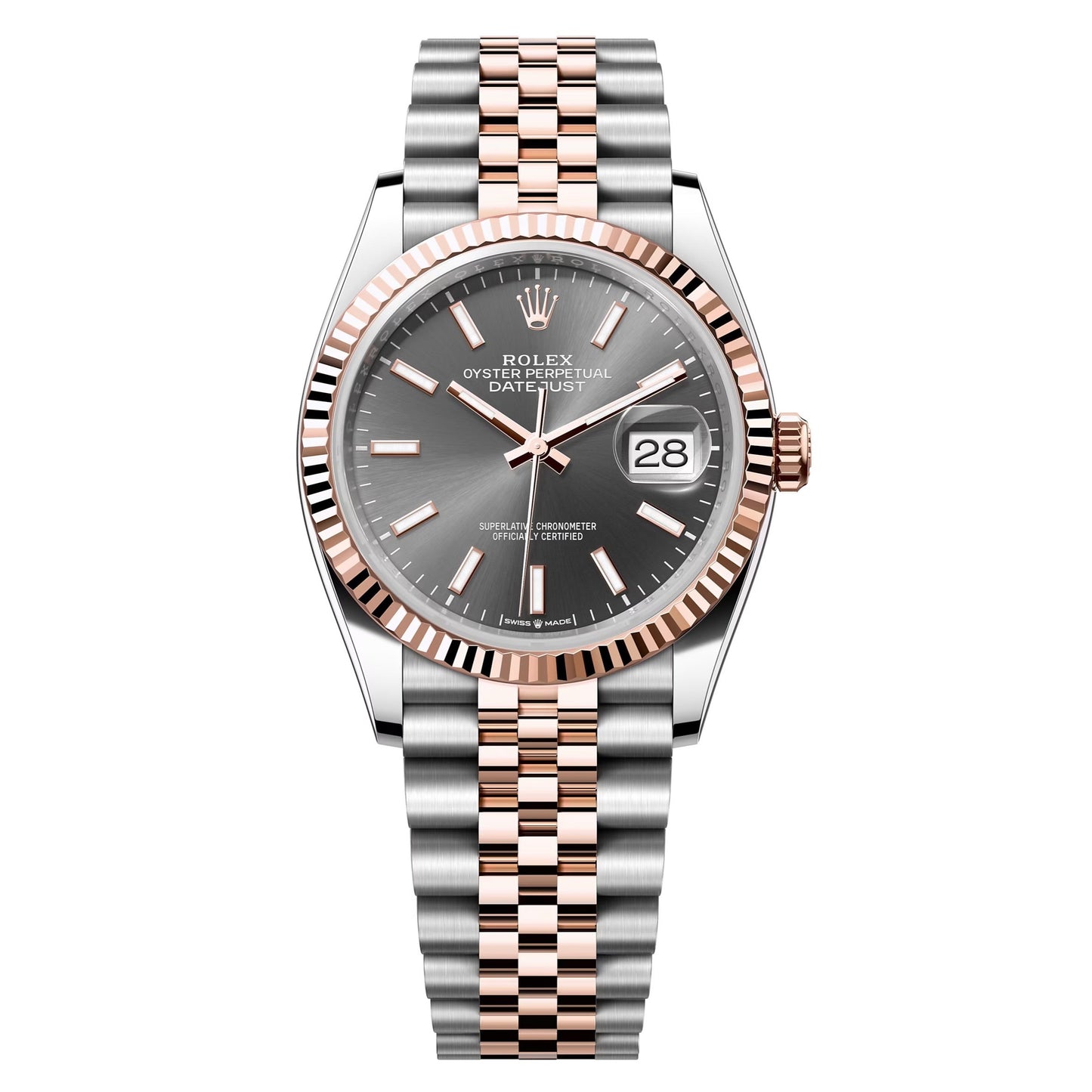 datejust 36 steel & rose gold jubilee