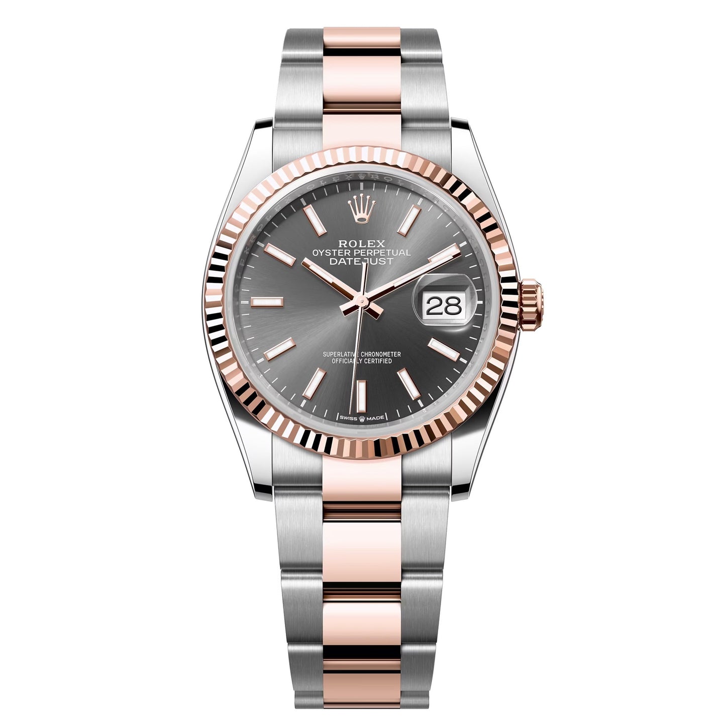 datejust 36 steel & rose gold