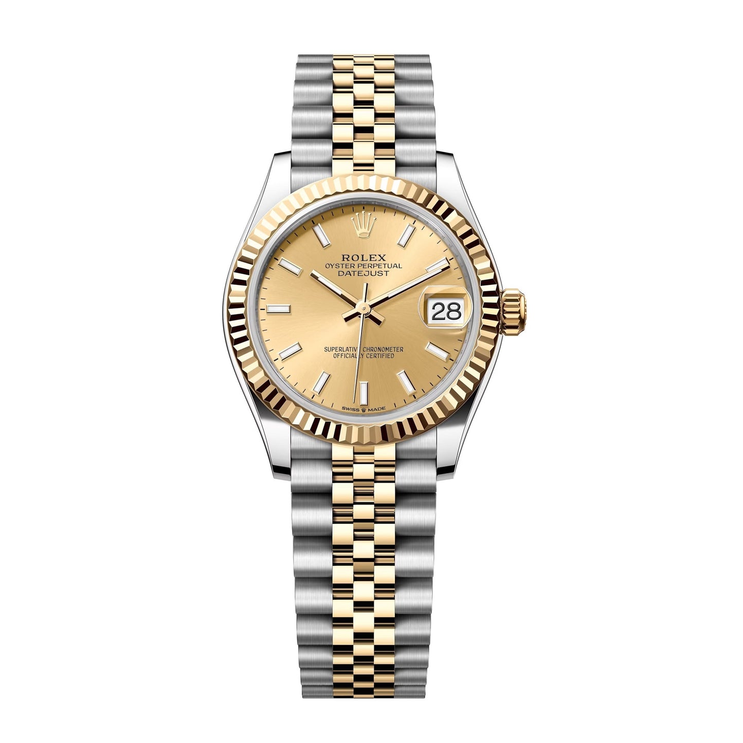 rolex datejust 31 gold bezel