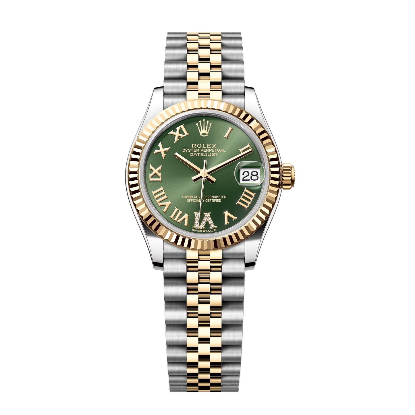 rolex datejust 31 gold bezel