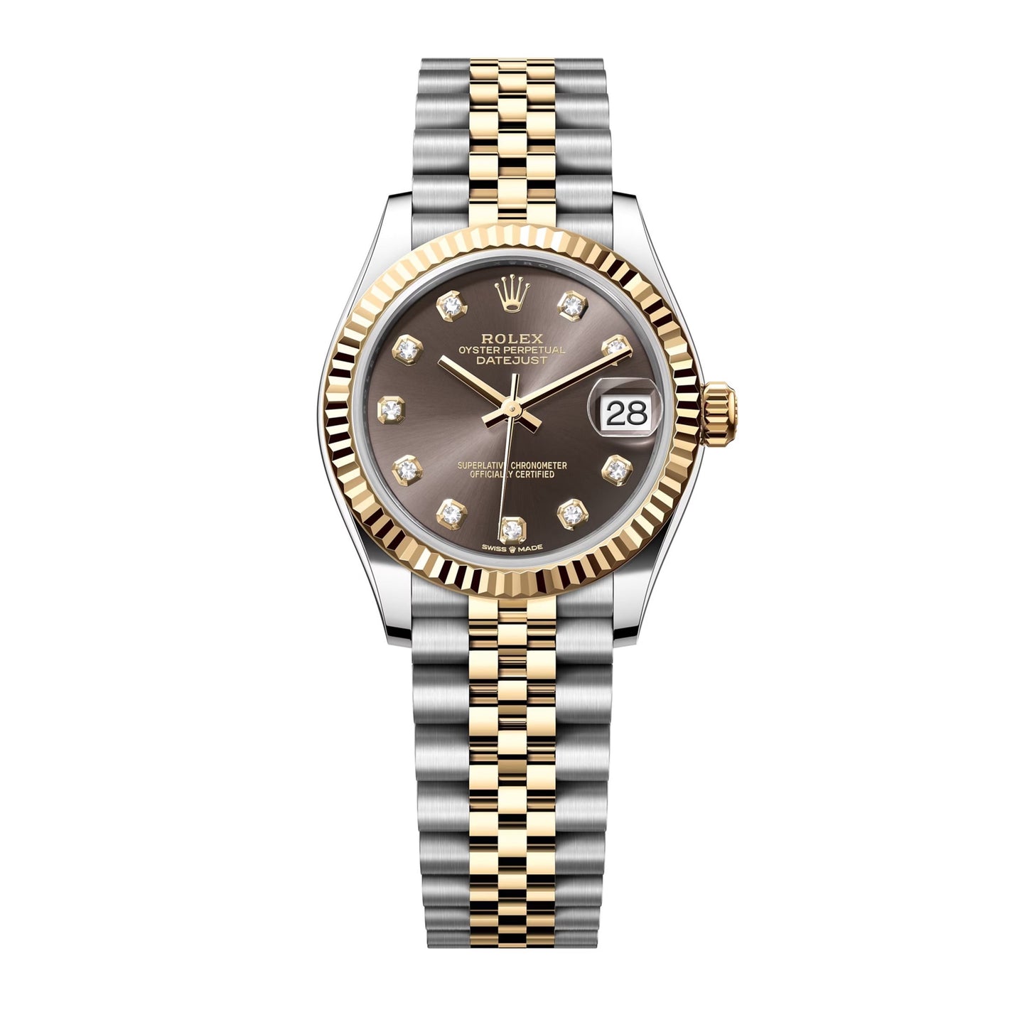 rolex datejust 31 gold bezel