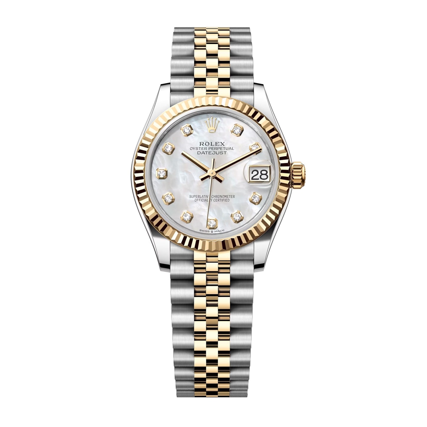 rolex datejust 31 gold bezel