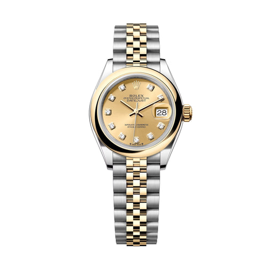 lady-datejust 28 steel and white gold