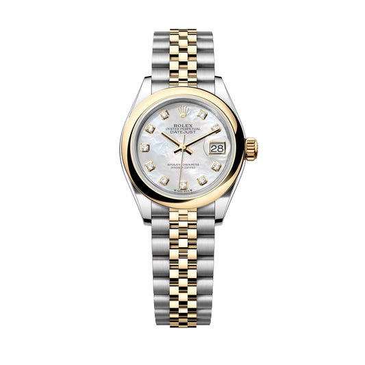 lady-datejust 28 steel and white gold