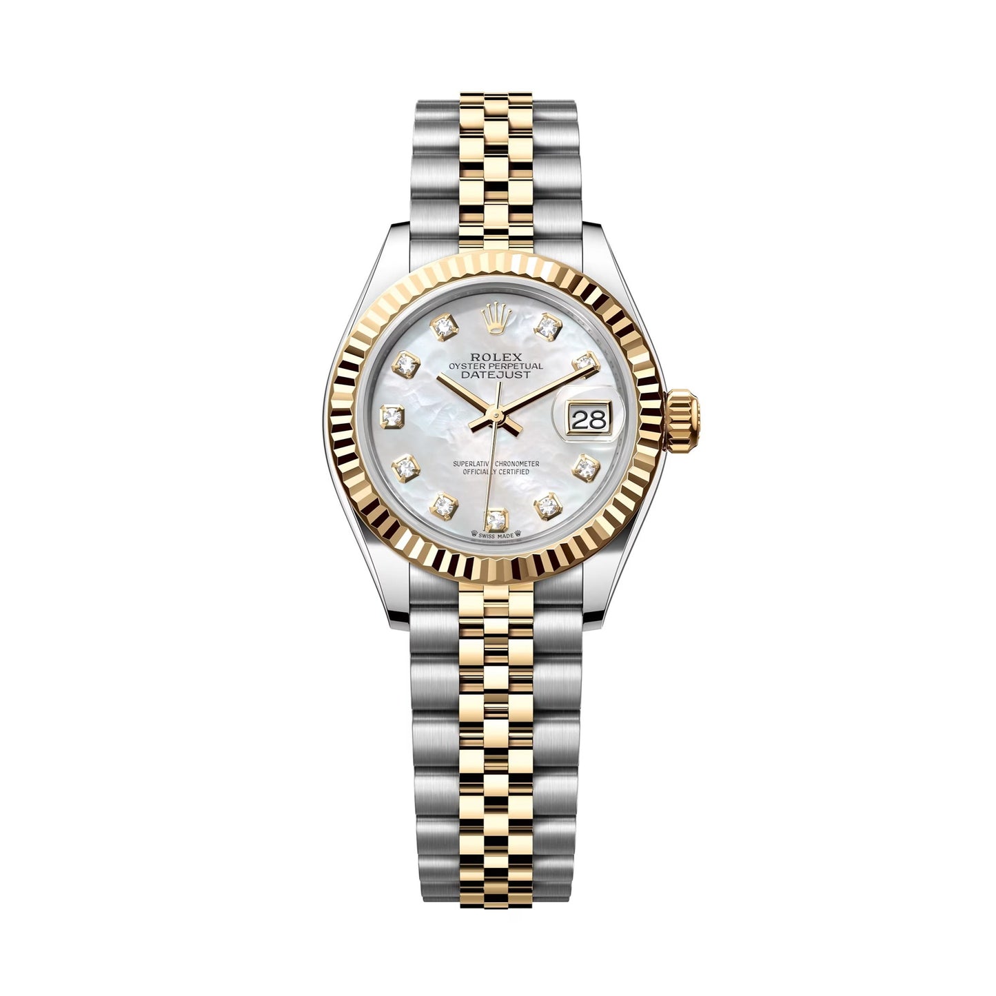 lady-datejust 28 steel and white gold