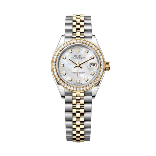 lady-datejust 28 steel and white gold