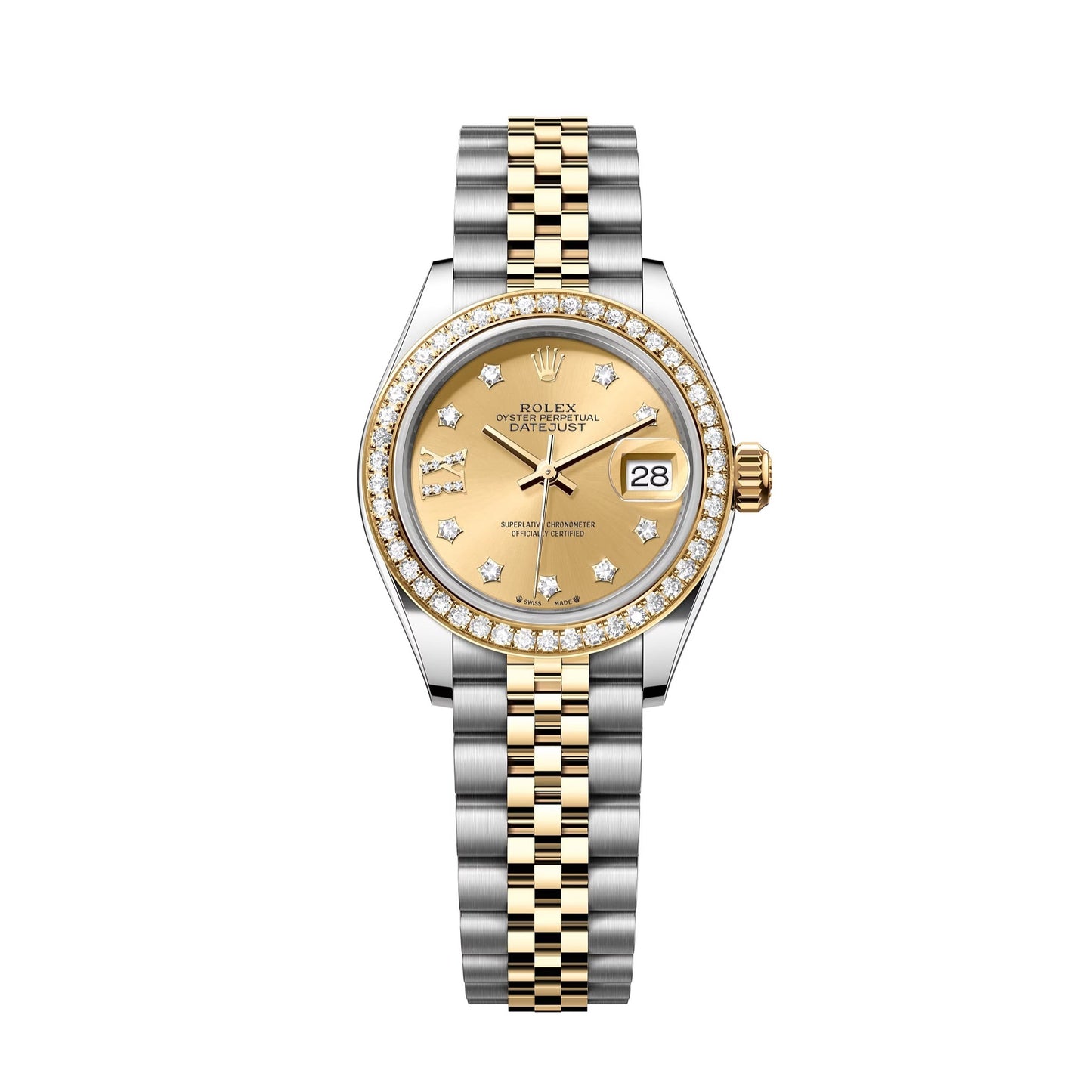 lady-datejust 28 steel and white gold